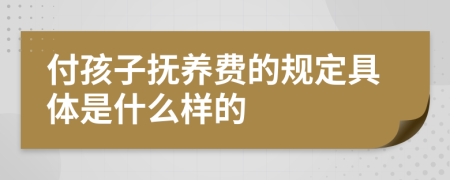 付孩子抚养费的规定具体是什么样的