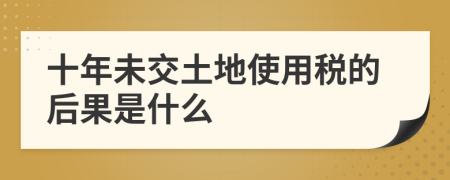 十年未交土地使用税的后果是什么