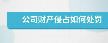 公司财产侵占如何处罚