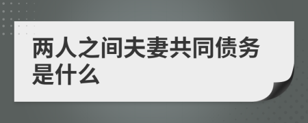 两人之间夫妻共同债务是什么