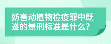 妨害动植物检疫罪中既遂的量刑标准是什么?