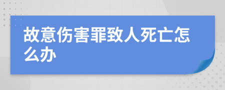 故意伤害罪致人死亡怎么办