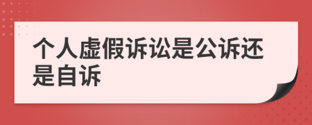 个人虚假诉讼是公诉还是自诉