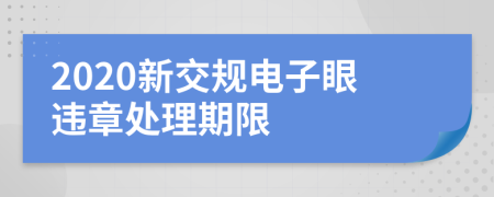 2020新交规电子眼违章处理期限