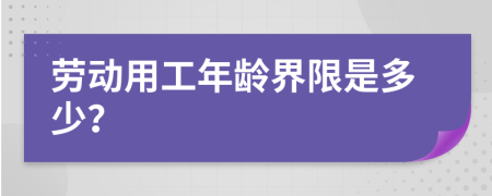 劳动用工年龄界限是多少？