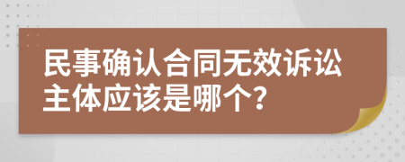 民事确认合同无效诉讼主体应该是哪个？