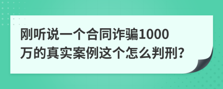 刚听说一个合同诈骗1000万的真实案例这个怎么判刑？