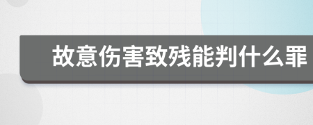 故意伤害致残能判什么罪