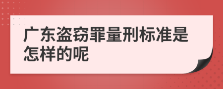 广东盗窃罪量刑标准是怎样的呢