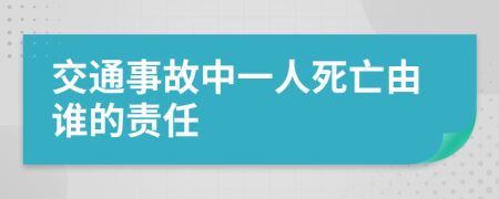 交通事故中一人死亡由谁的责任