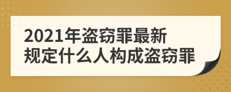 2021年盗窃罪最新规定什么人构成盗窃罪