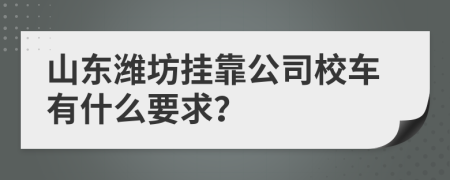 山东潍坊挂靠公司校车有什么要求？