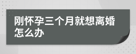 刚怀孕三个月就想离婚怎么办