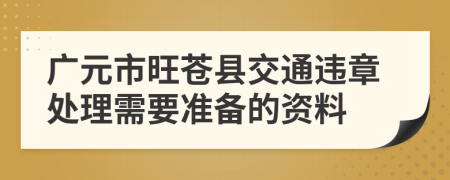 广元市旺苍县交通违章处理需要准备的资料