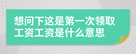 想问下这是第一次领取工资工资是什么意思