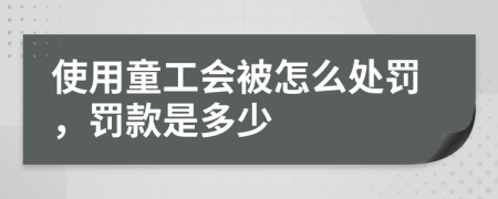 使用童工会被怎么处罚，罚款是多少