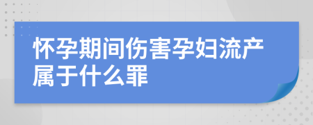 怀孕期间伤害孕妇流产属于什么罪