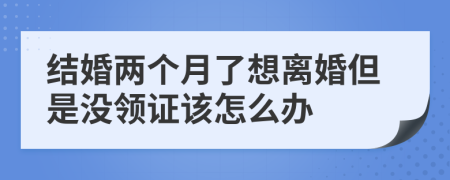 结婚两个月了想离婚但是没领证该怎么办