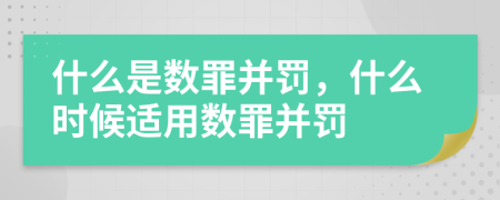 什么是数罪并罚，什么时候适用数罪并罚