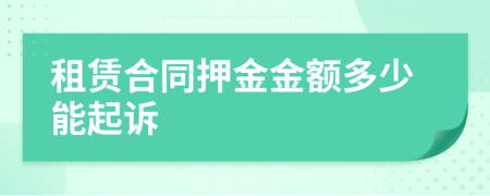 租赁合同押金金额多少能起诉