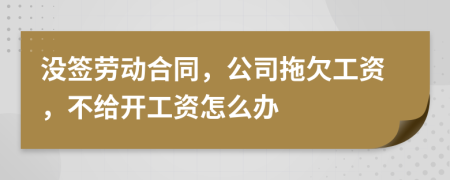 没签劳动合同，公司拖欠工资，不给开工资怎么办