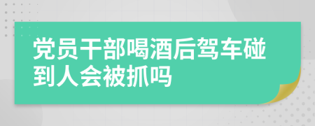 党员干部喝酒后驾车碰到人会被抓吗