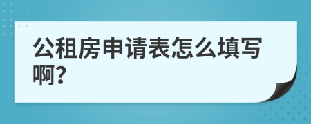 公租房申请表怎么填写啊？