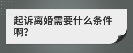 起诉离婚需要什么条件啊？