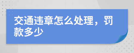 交通违章怎么处理，罚款多少