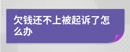 欠钱还不上被起诉了怎么办