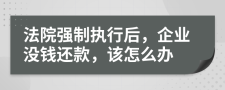 法院强制执行后，企业没钱还款，该怎么办