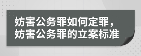 妨害公务罪如何定罪，妨害公务罪的立案标准