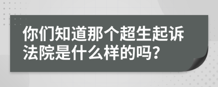 你们知道那个超生起诉法院是什么样的吗？