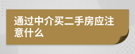 通过中介买二手房应注意什么