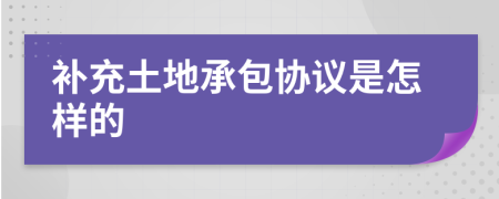 补充土地承包协议是怎样的