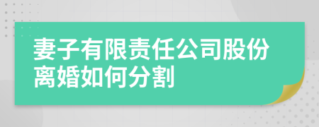 妻子有限责任公司股份离婚如何分割