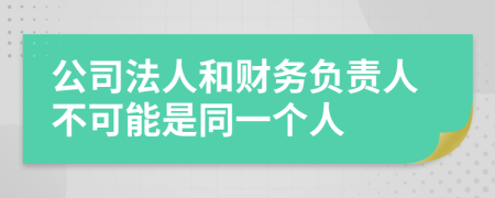 公司法人和财务负责人不可能是同一个人