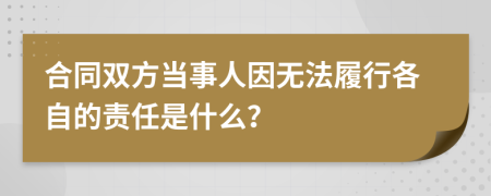 合同双方当事人因无法履行各自的责任是什么？