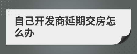 自己开发商延期交房怎么办