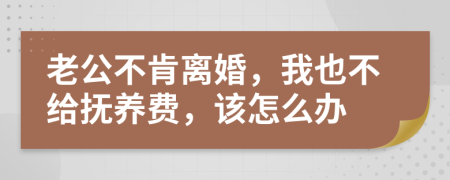 老公不肯离婚，我也不给抚养费，该怎么办