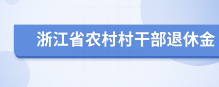 浙江省农村村干部退休金