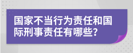 国家不当行为责任和国际刑事责任有哪些？