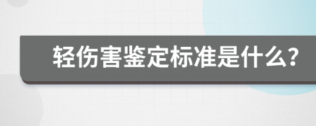 轻伤害鉴定标准是什么？