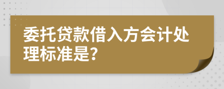 委托贷款借入方会计处理标准是？