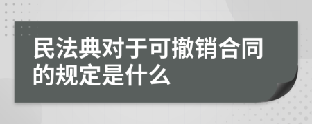 民法典对于可撤销合同的规定是什么