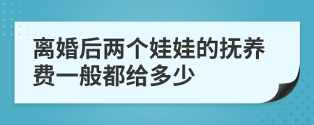 离婚后两个娃娃的抚养费一般都给多少