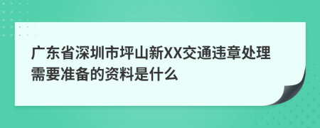 广东省深圳市坪山新XX交通违章处理需要准备的资料是什么