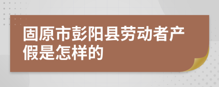 固原市彭阳县劳动者产假是怎样的