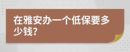 在雅安办一个低保要多少钱？