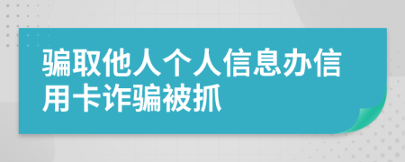 骗取他人个人信息办信用卡诈骗被抓